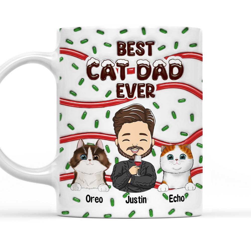 Best Dog and Cat Lover Mom Dad - Personalized Custom 3D Inflated Effect 11oz and 15oz Ceramic Mug