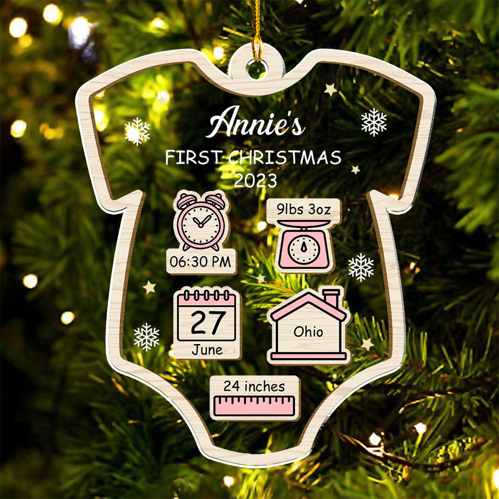 Personalized Custom Acrylic Baby's First Christmas Ornament