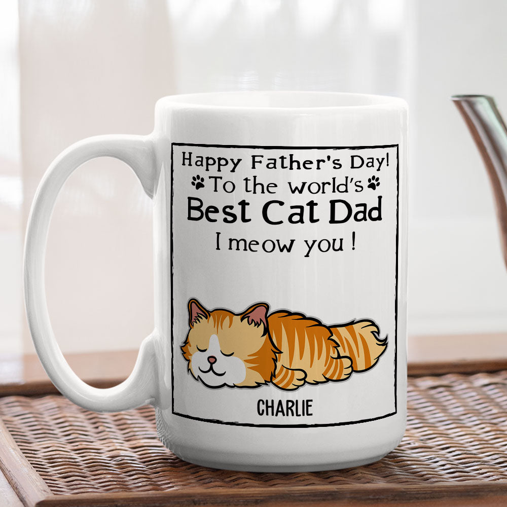 Best Cat Dad - Personalized Custom 11oz/15oz Coffee Mug for Pet Lovers