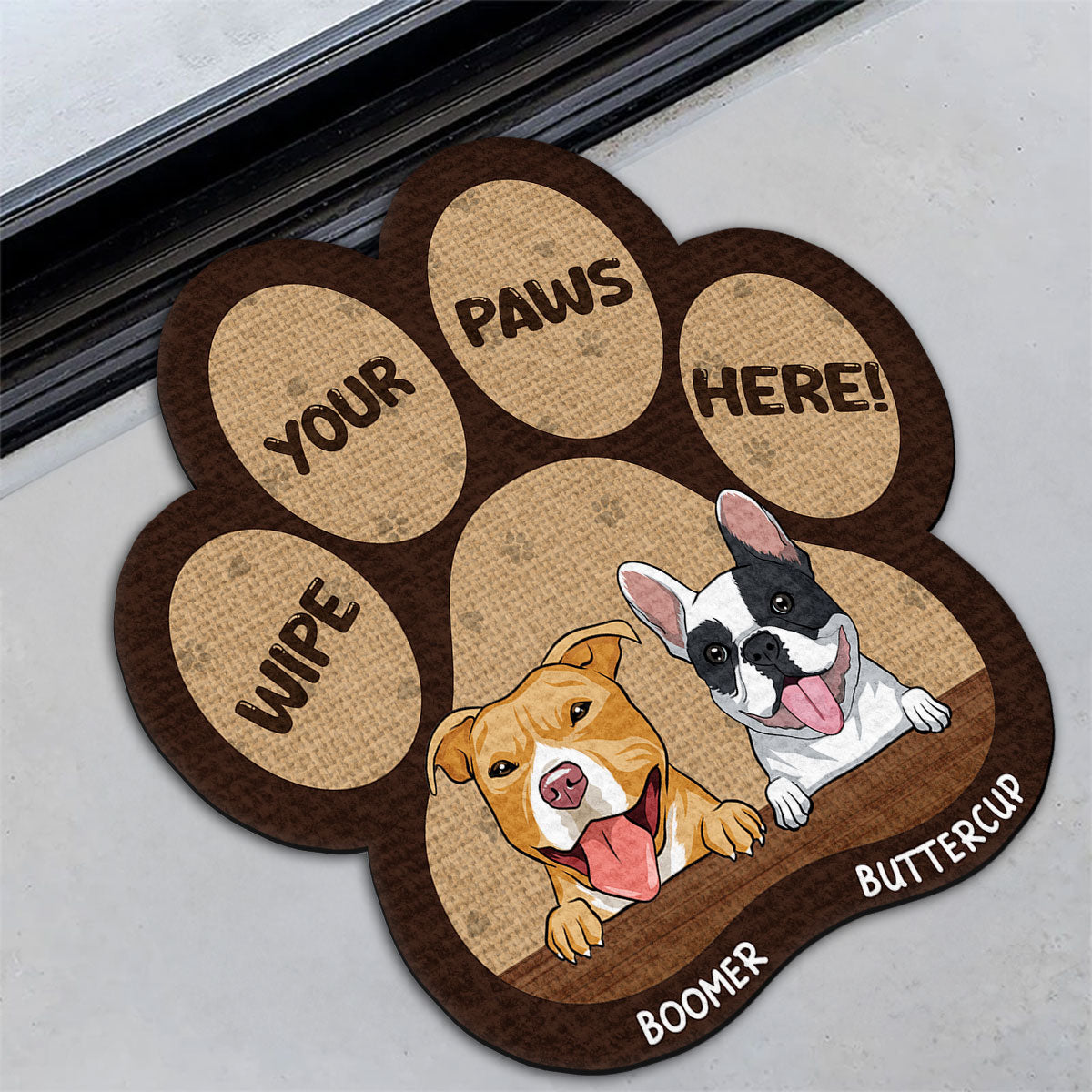 Personalized Custom Pet Doormat - Wipe Your Paws Here