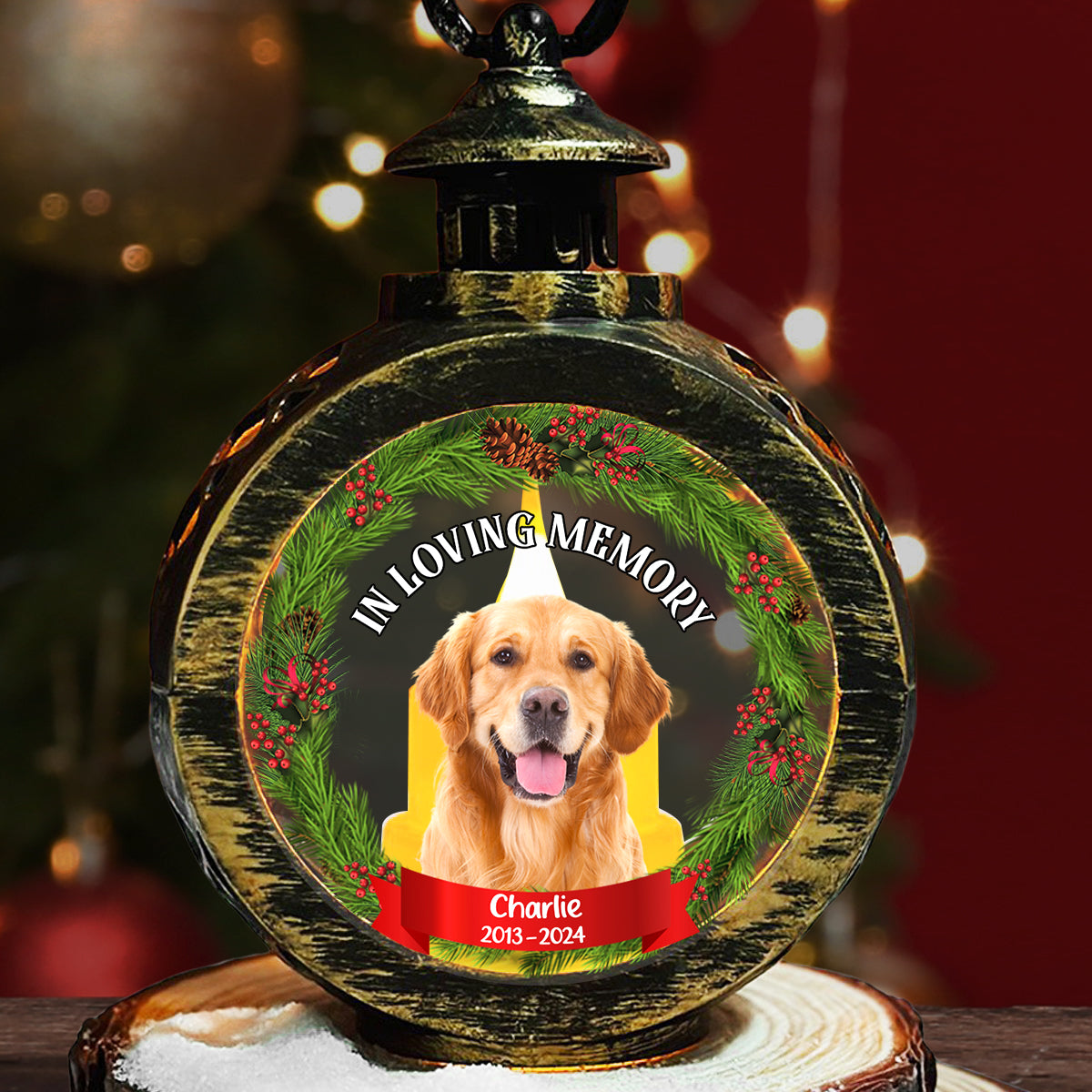 In Loving Memory - Customizable Personalized Christmas Lantern for Heartfelt Holiday Gifting