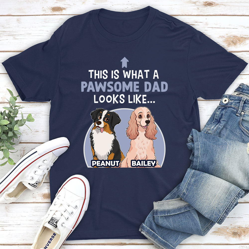 Pawsome Mom/Dad - Personalized Custom Unisex Cotton Blend T-shirt for Pet Lovers