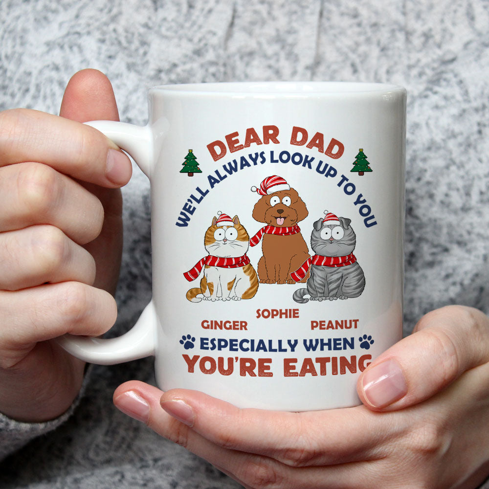 Personalized Custom Coffee Mug - Look Up When Eating for Pet Lovers