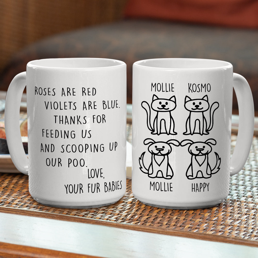 Personalized Custom Thank You For Scooping My Poo Ver Pet Coffee Mug - 11oz & 15oz Options