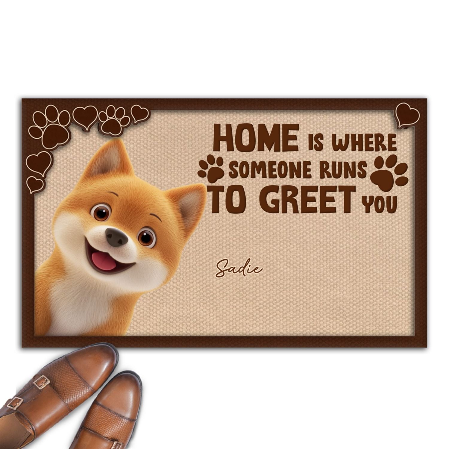 Greet You - Personalized Custom Pet Doormat with Cat or Dog Picture