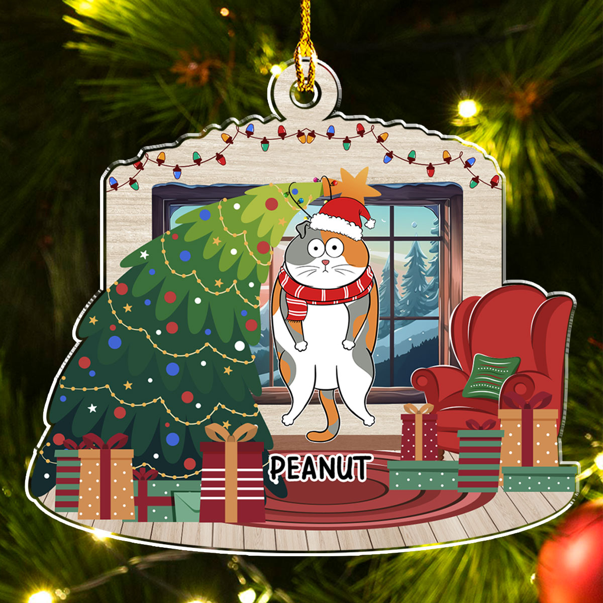 Personalized Custom Christmas Tree Falling Acrylic Ornament for Unforgettable Memories