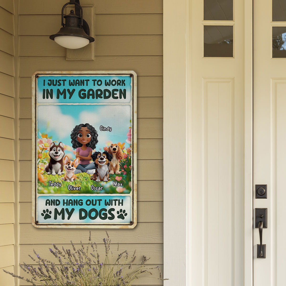 Personalized Custom Rusty Metal Sign - I Just Want To Hang Out With My Dogs