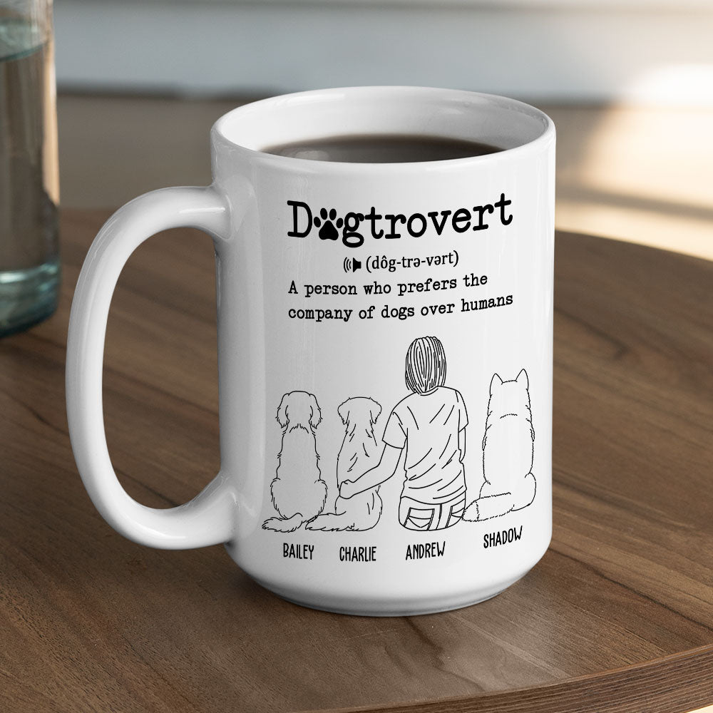 Dogtrovert Definition - Exquisite Personalized Custom Coffee Mug for All Beverages