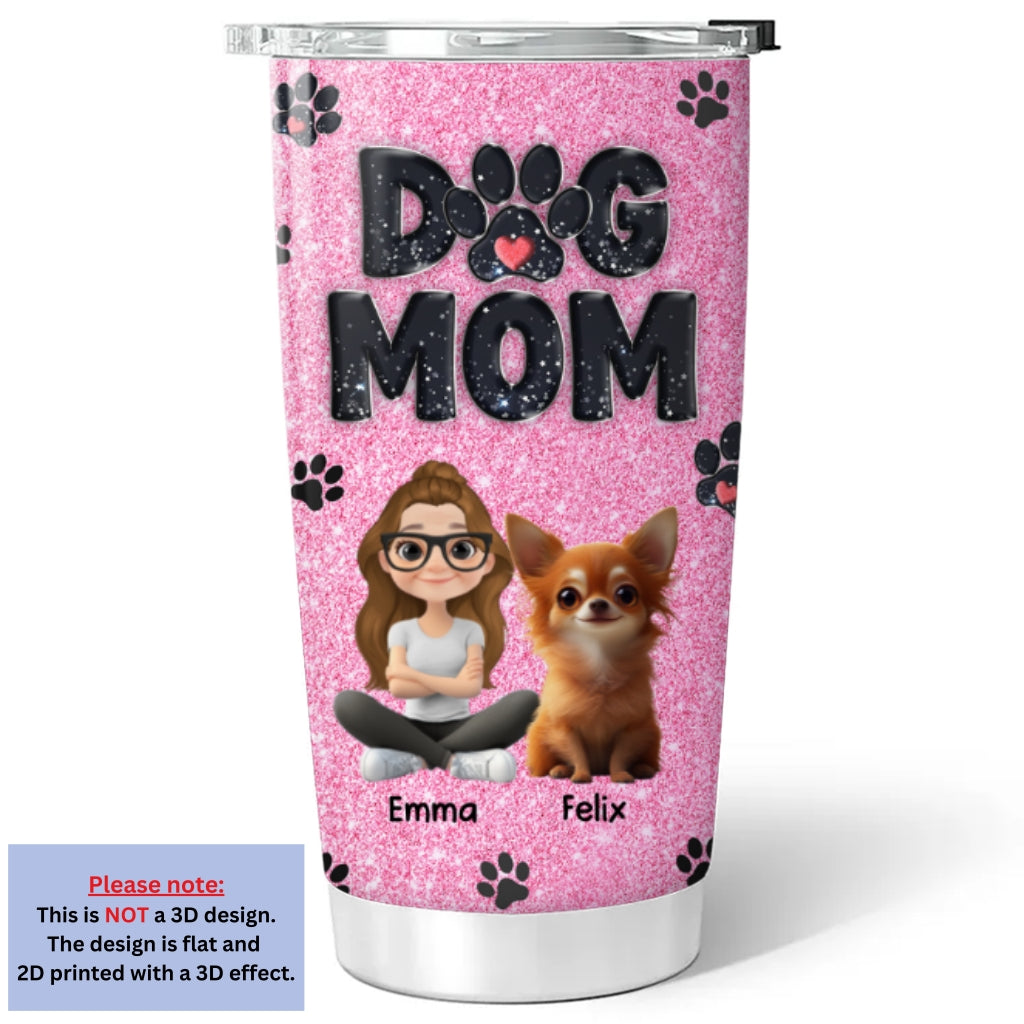 Charming Personalized Custom Tumbler for Dog Moms with Blink Design