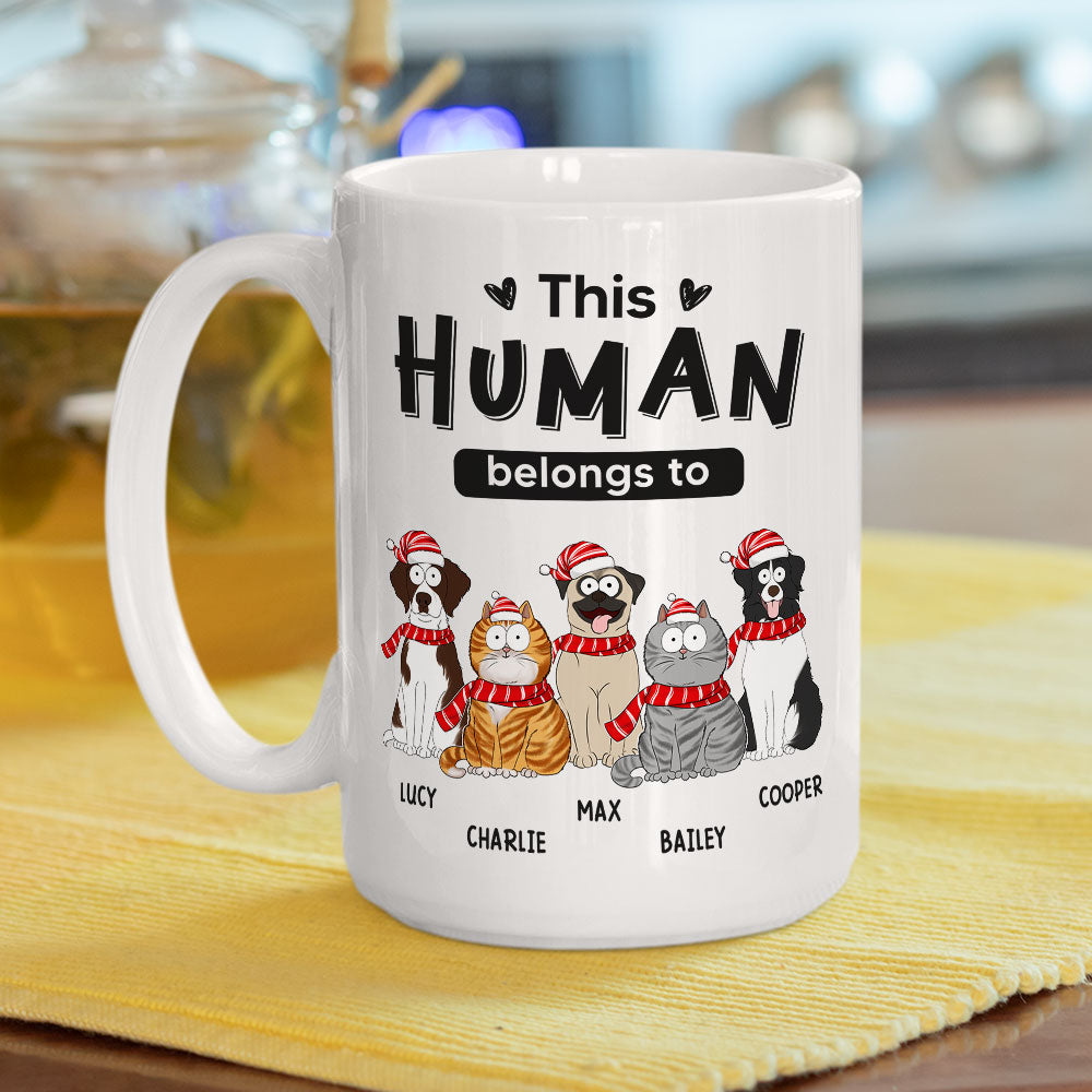 Belongs To Pets Christmas - Exclusive Personalized Custom Coffee Mug for Pet Lovers
