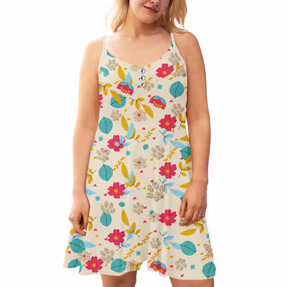 Charming Flower 2 Adjustable Strap Dress - Ideal for Pet Lovers and Fashion Enthusiasts