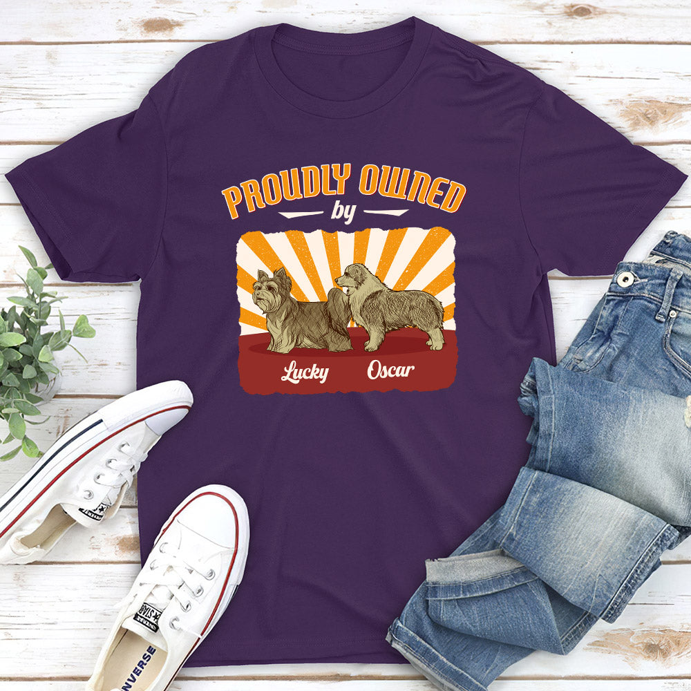 Proudly Owned - Personalized Custom Unisex 5.3 oz T-shirt for Pet Lovers