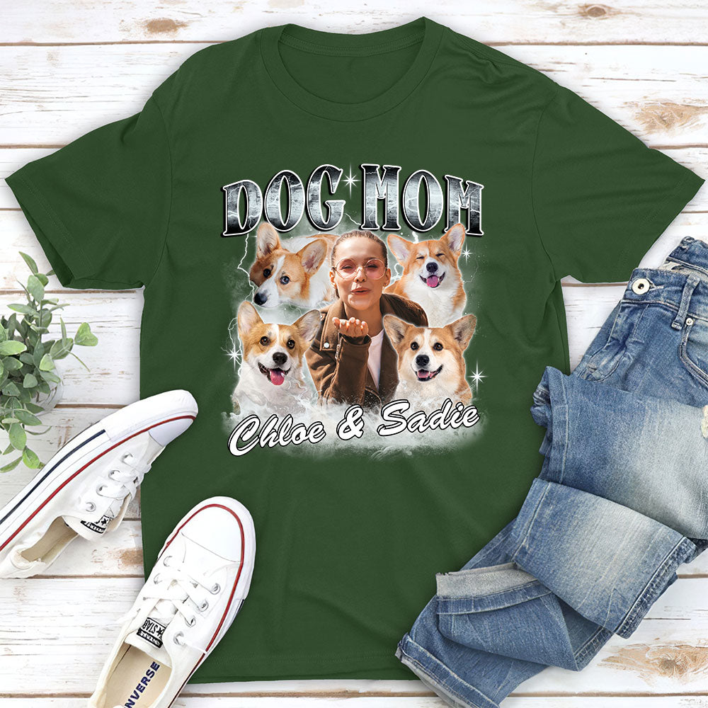 Dog Mom Dad Vintage Personalized Custom Unisex Cotton Blend T-shirt - Ideal Gift for Pet Lovers