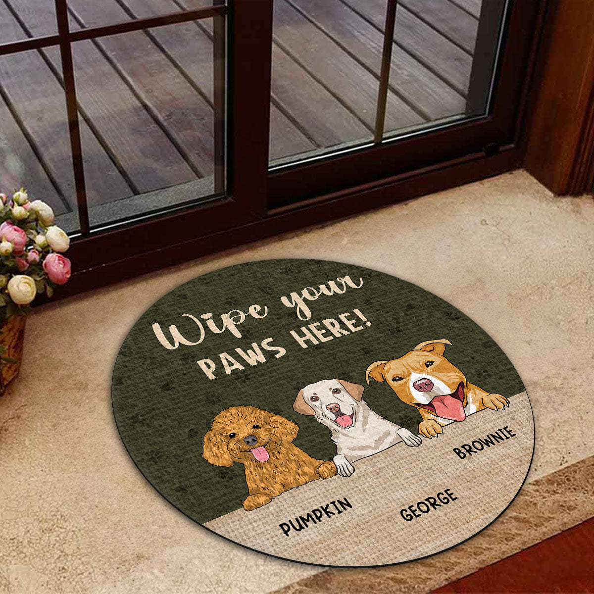 Personalized Custom Pet Doormat - Wipe Your Paws Here Please