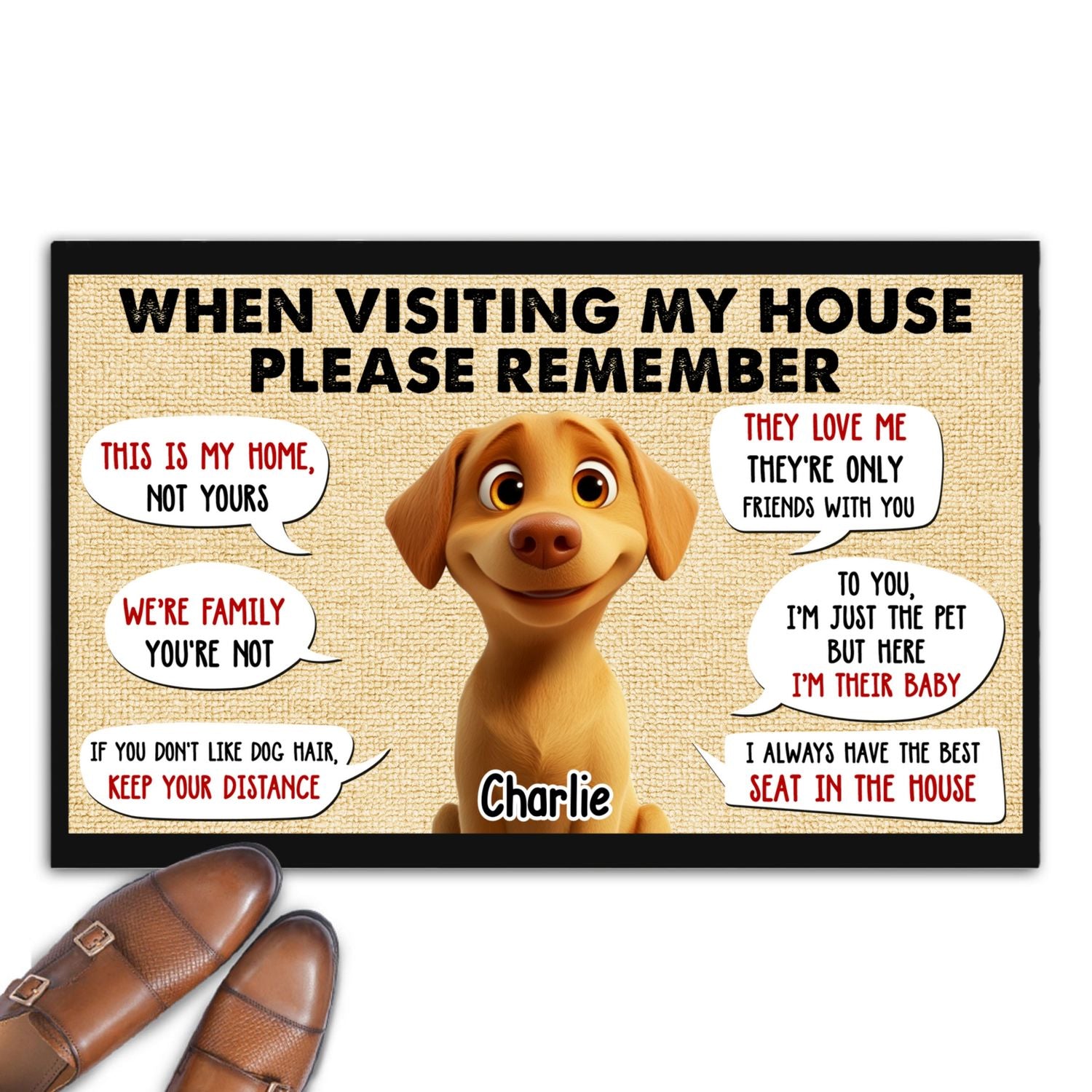 Please Remember Version 2 - Personalized Custom Pet Doormat with Cat or Dog Picture