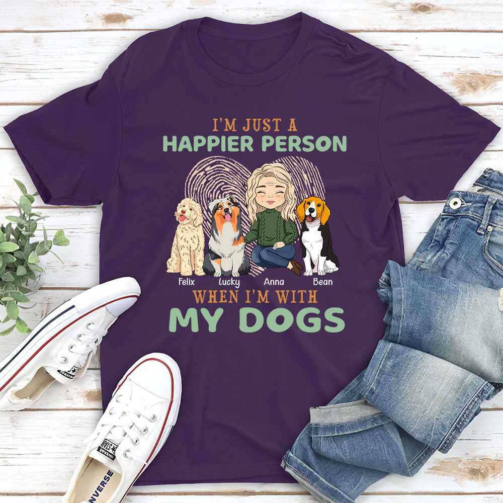 Happier Person - Personalized Custom Unisex T-shirt for Pet Lovers