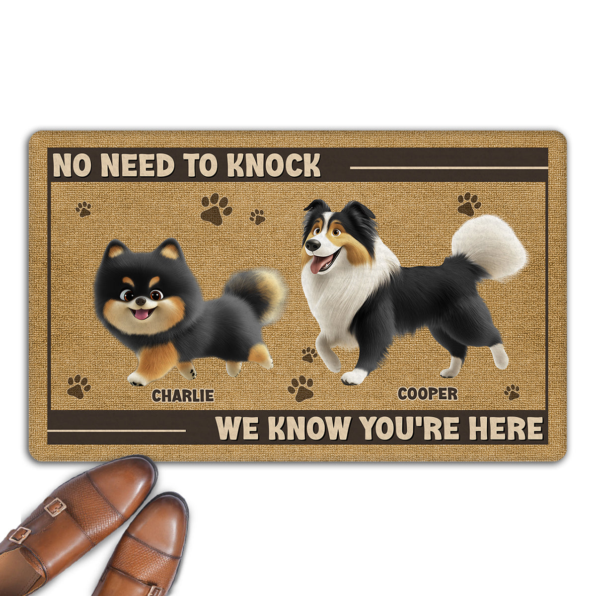 No Need To Knock Version 2 - Personalized Custom Doormat with Your Pet's Picture