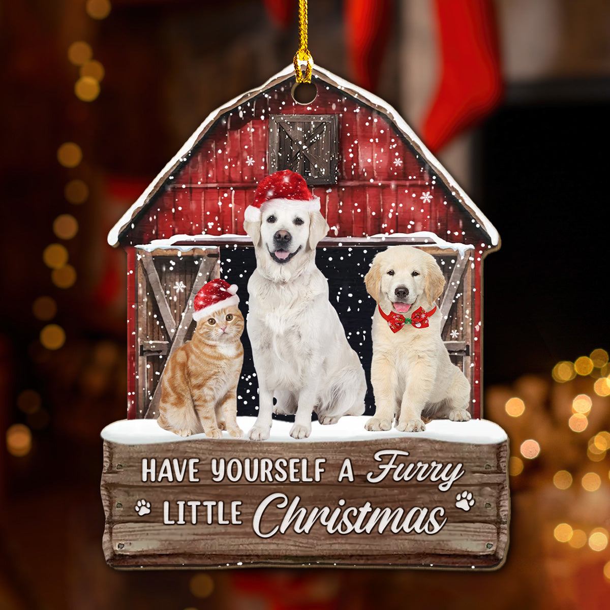 Customizable Pet House Christmas Personalized Wood Ornament for Treasured Memories