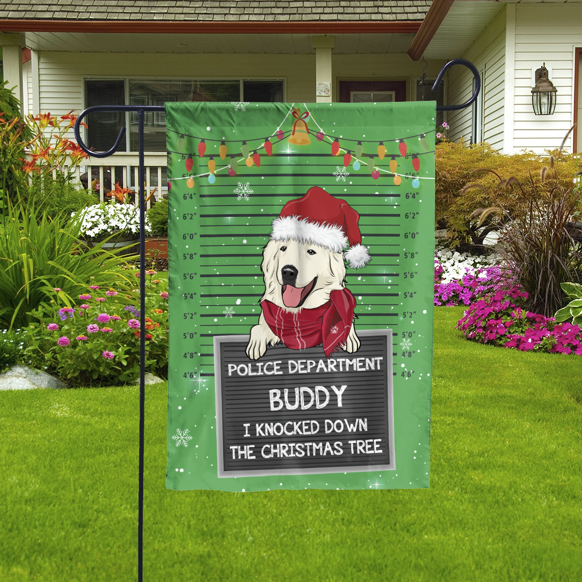 Dog Offence Christmas - Customizable Personalized Garden Flag for Christmas Lawn Decor - 12' x 18', 28' x 40'