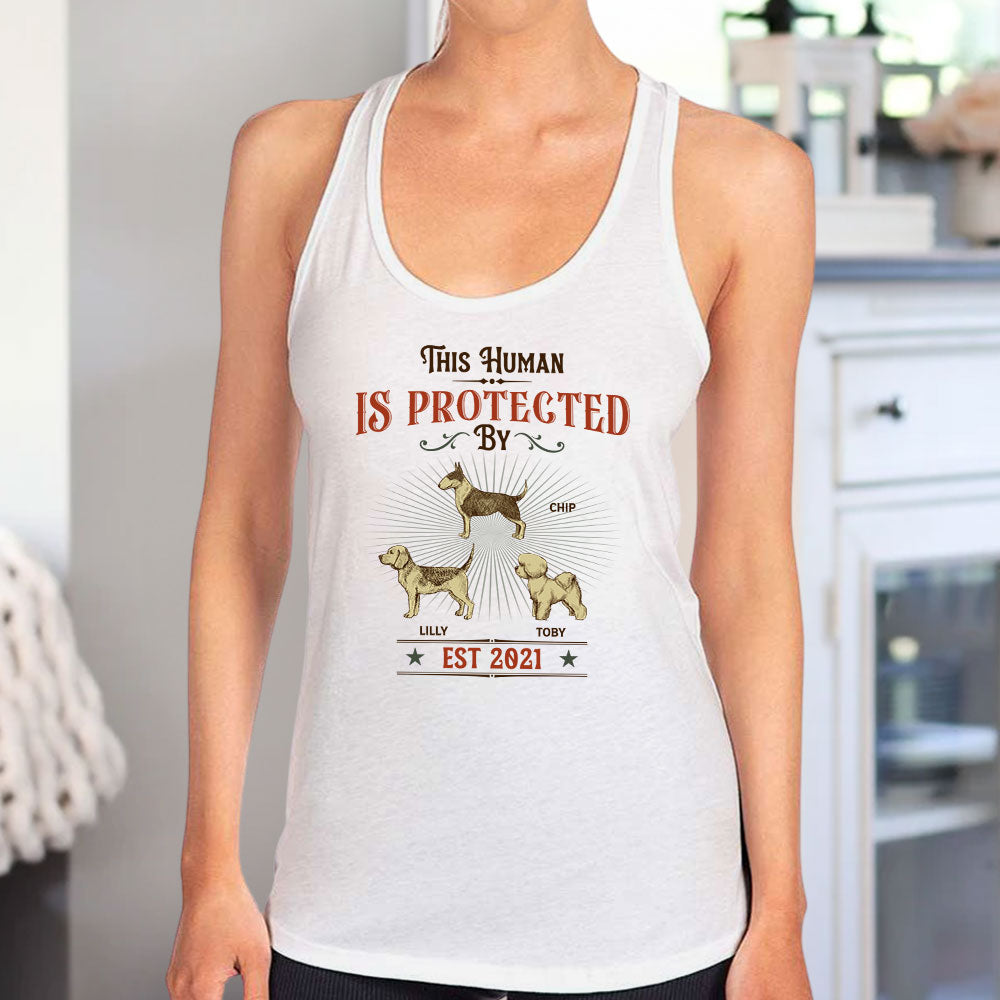 This Human Vintage - Personalized Custom Summer Women's Racerback Tank for Dog Lovers