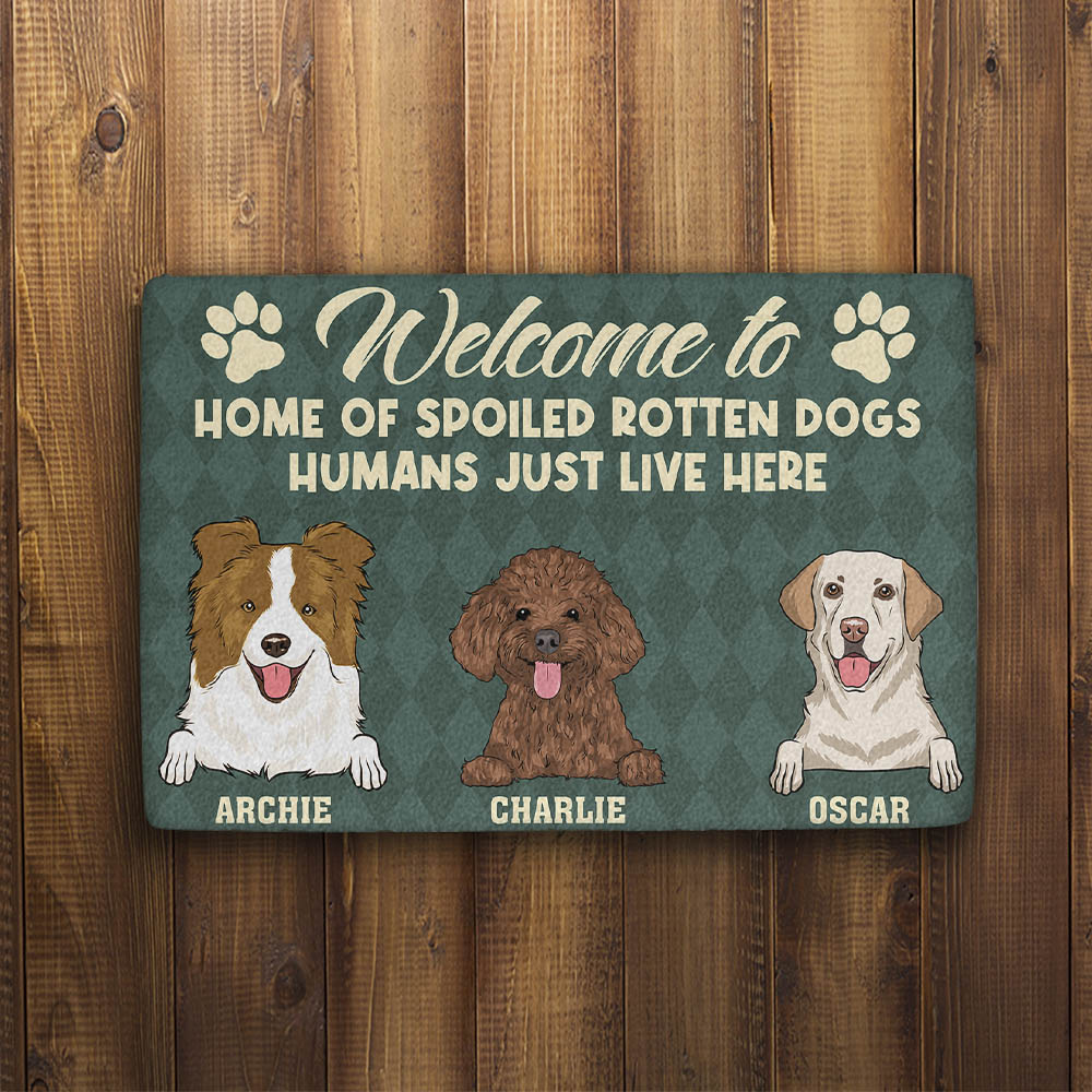 Spoiled Dog Home - Customizable Personalized Dog Picture Doormat in 2 Sizes
