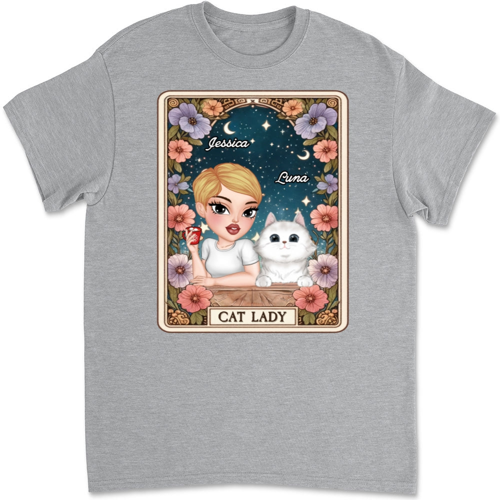 Unique Cat Lady Tarot Personalized Custom Unisex 5.3 oz T-Shirt