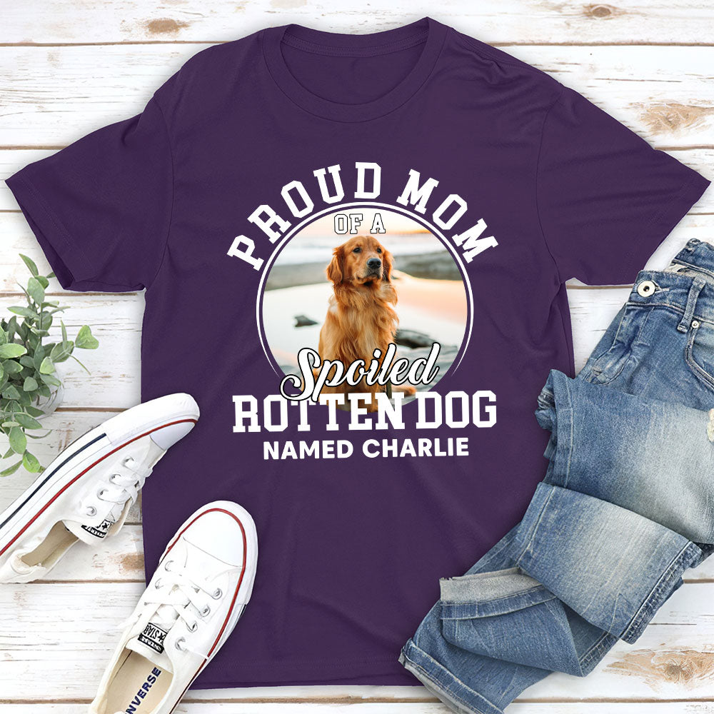 Proud Dad Mom Dogs - Personalized Custom Unisex Cotton Blend T-shirt for Pet Lovers