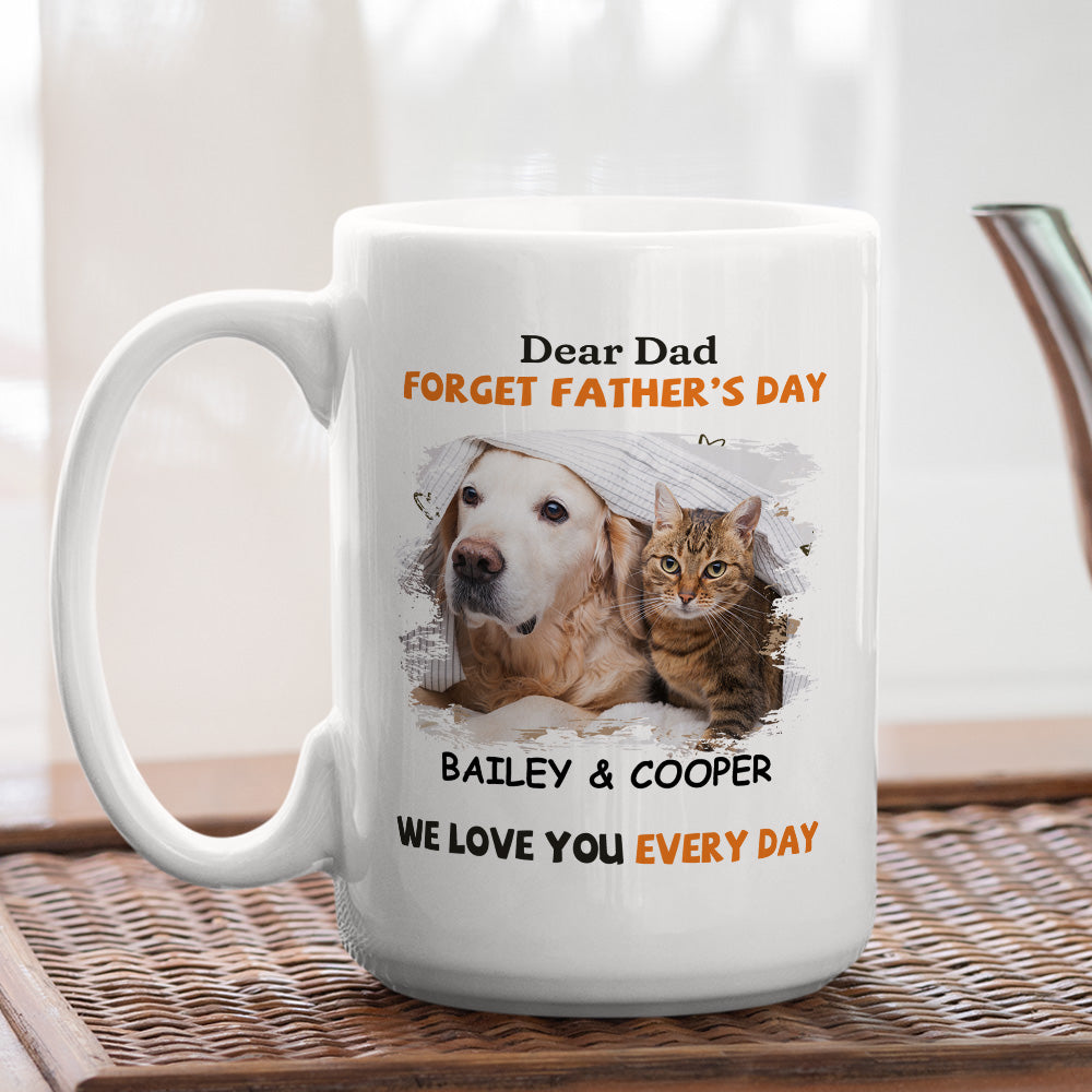 We Woof You Every Day - Personalized Custom Ceramic Coffee Mug for Pet Lovers (11oz & 15oz Sizes)