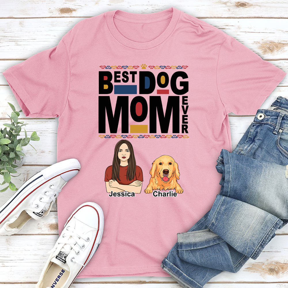 Dope Dog Mom - Personalized Custom Unisex 5.3 oz T-shirt for Pet Lovers