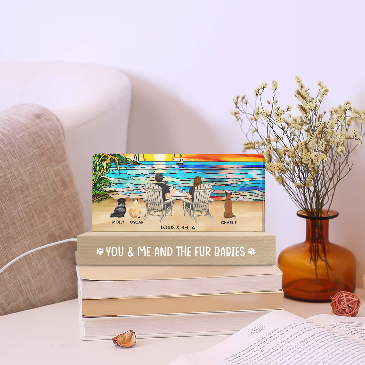 Romantic Personalized Custom Acrylic 3D LED Night Light - You And Me We Got This