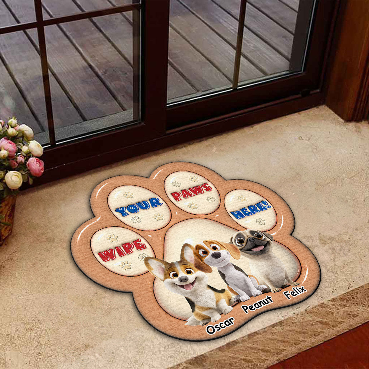 Personalized Custom 3D Inflated Effect Doormat - Wipe Your Paws Here, Human! Ideal for Pet Lovers