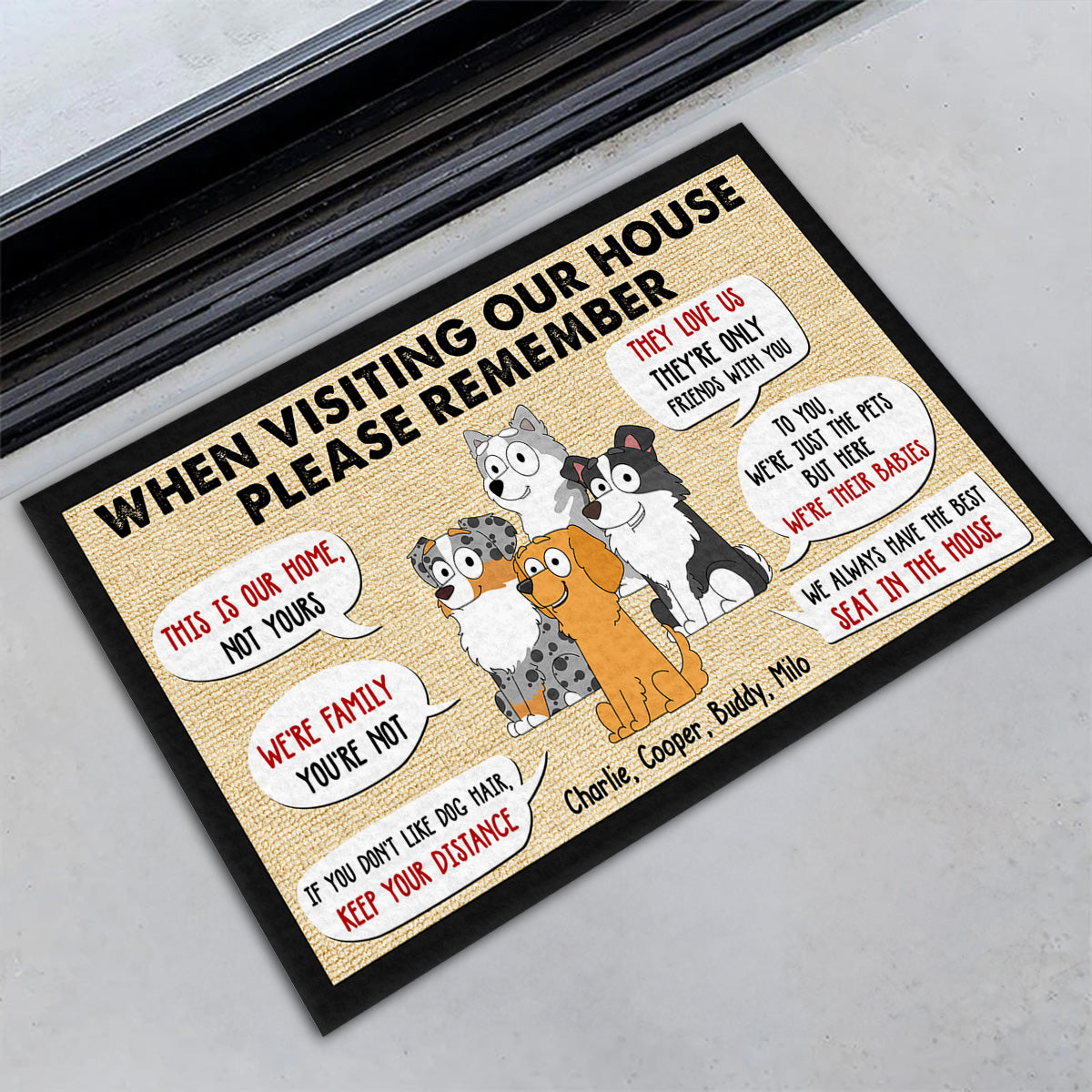 Personalized Custom Doormat - A Memorable Welcome for Pet Lovers When Visiting Your House