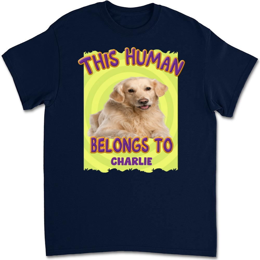 Personalized Custom Unisex 'This Human Belongs To Us' Photo T-Shirt - Perfect Gift for Pet Lovers