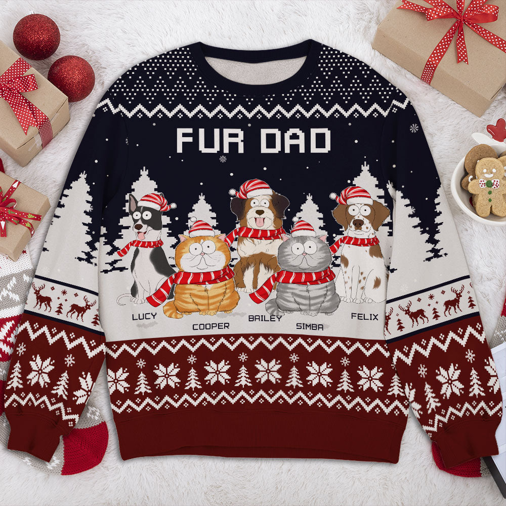Snowy Night And Paw - Personalized Custom All-Over-Print Unisex 8.8 oz Polyester Blend Sweatshirt for Pet Lovers