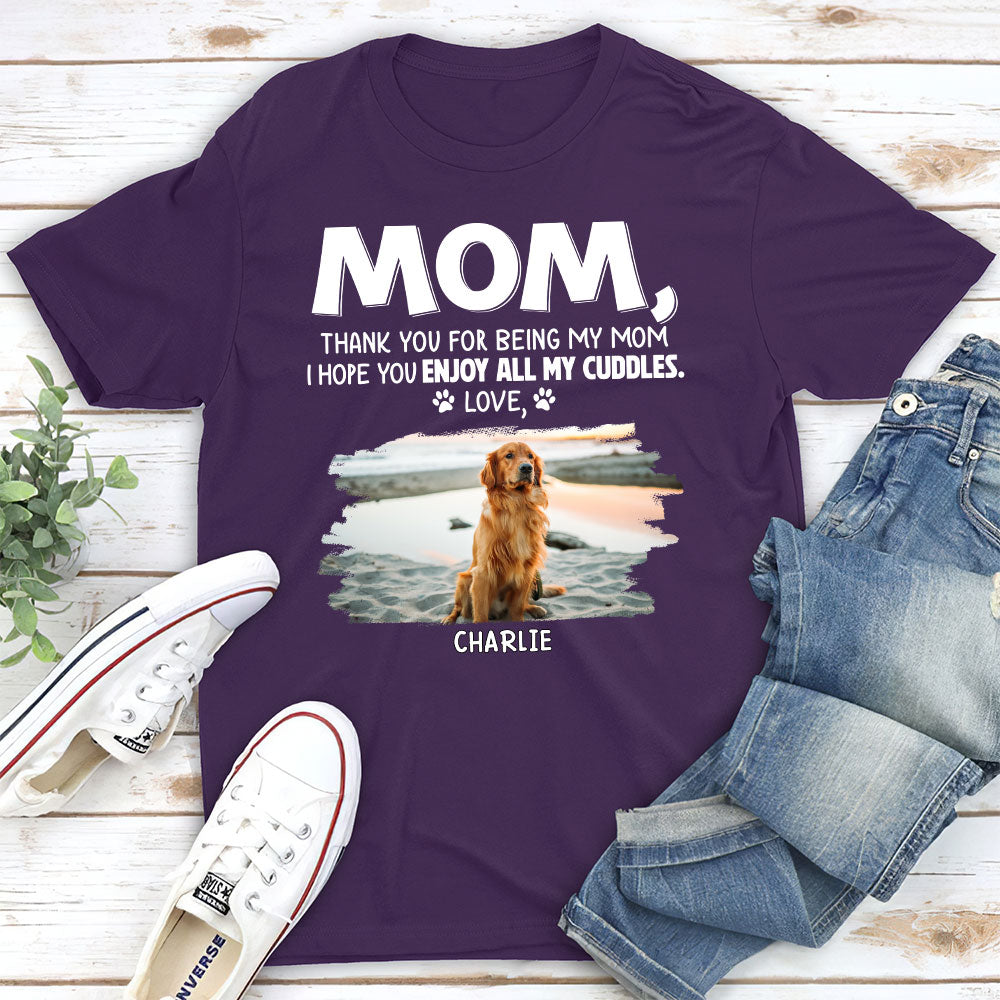 Enjoy Cuddles - Customizable Unisex 5.3 oz Personalized T-shirt for Pet Lovers