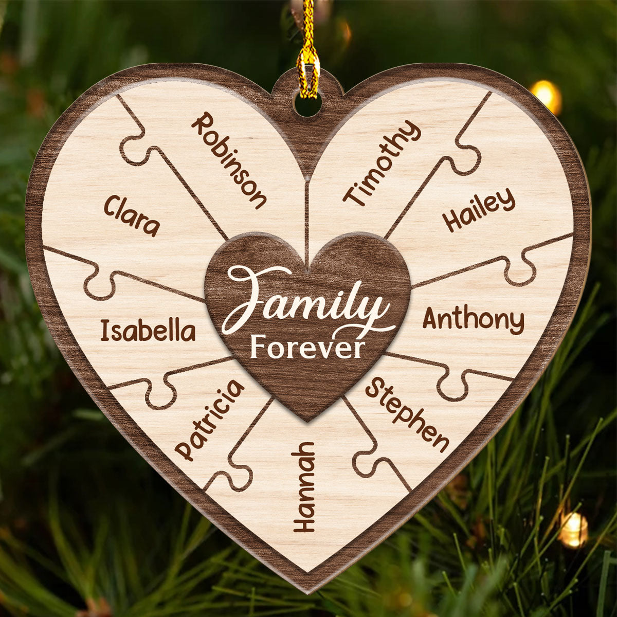 Together We Make Family - Exquisite Personalized Custom 1 - layered Wood Ornament for Heartwarming Moments