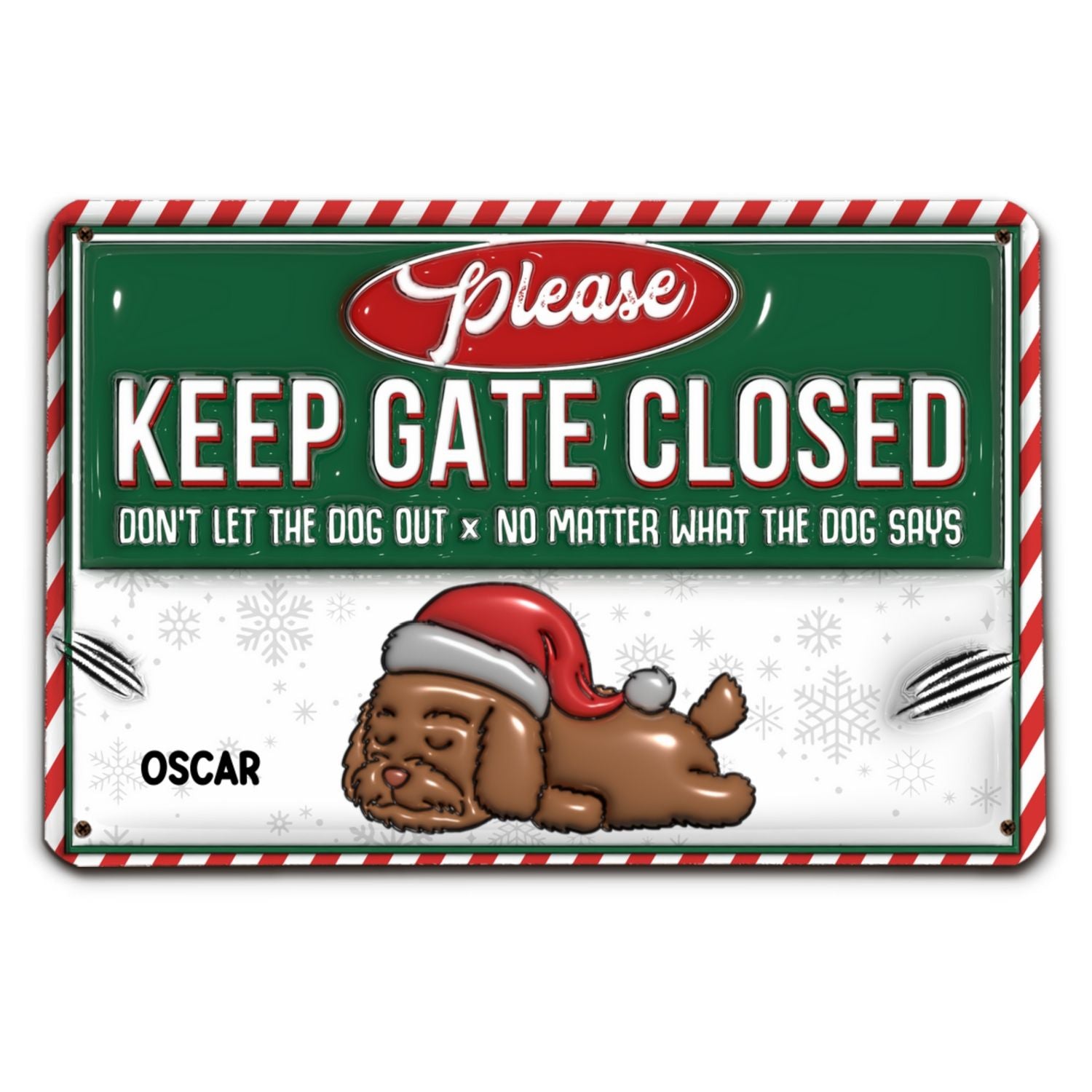Exclusive Personalized Custom 3D Inflated Effect Metal Sign for No Matter What Christmas