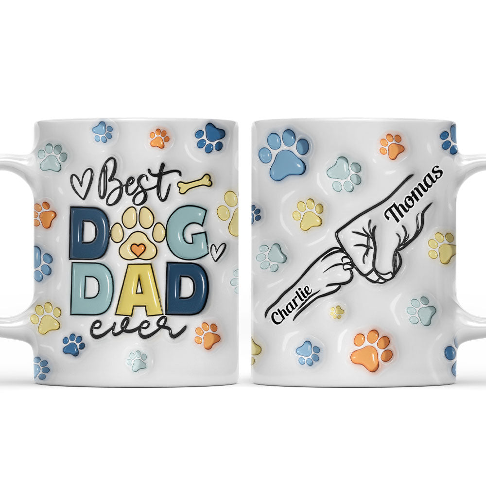 Unique Personalized Custom 3D Inflated Effect Dog Human Fist Bump Mug - 11oz and 15oz