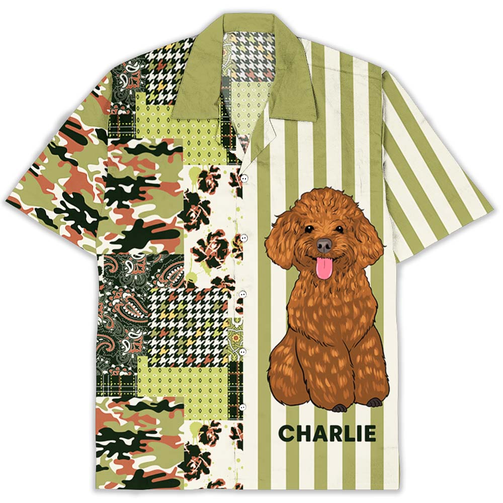 Dog Stripes Personalized Custom Hawaiian Shirt - Ideal for Pet Lovers