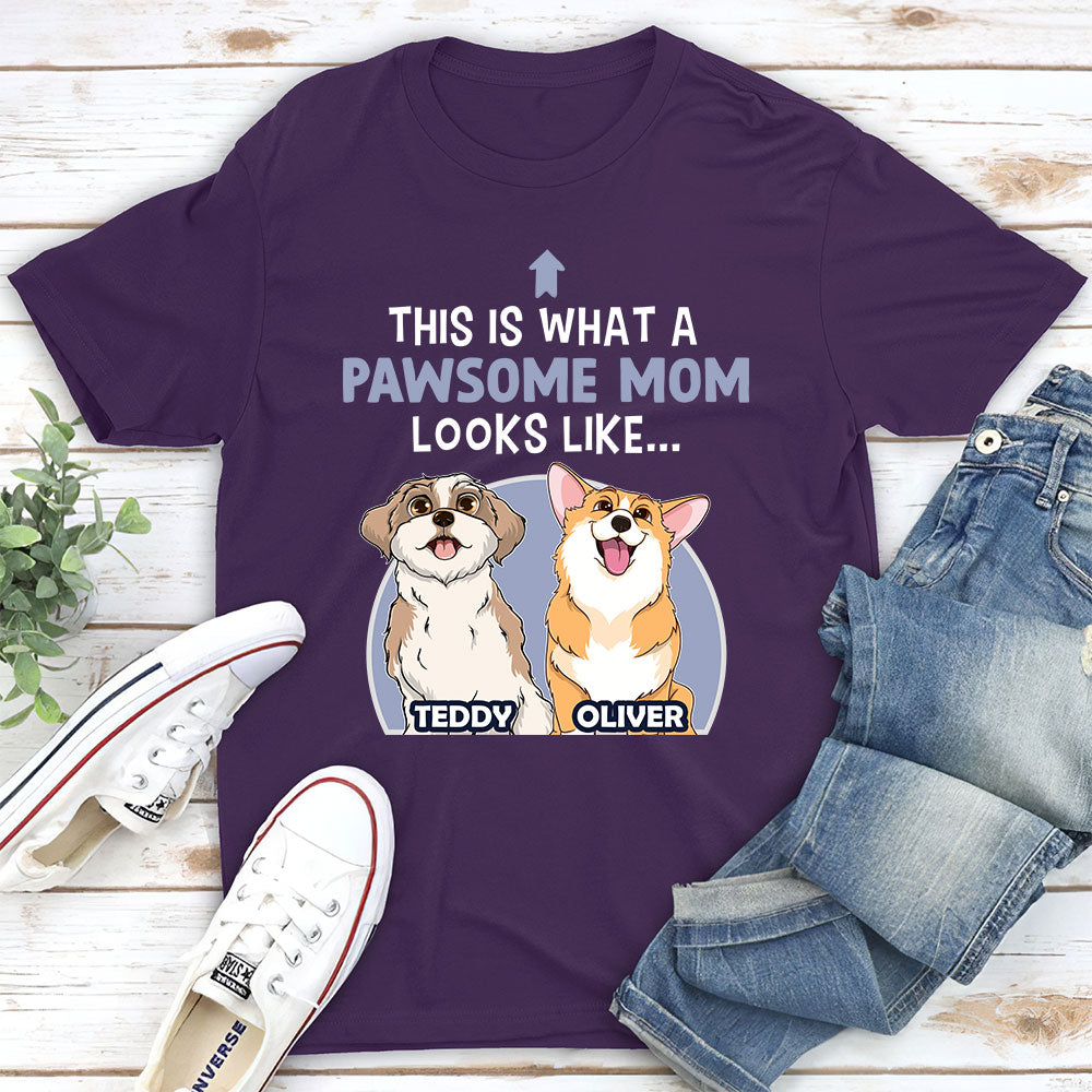 Pawsome Mom/Dad - Personalized Custom Unisex Cotton Blend T-shirt for Pet Lovers