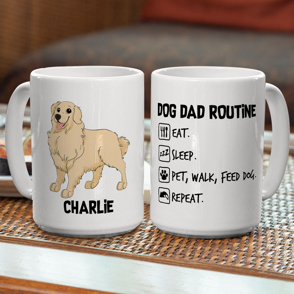 Customizable Dog Dad Routine Personalized Coffee Mug for Pet Lovers