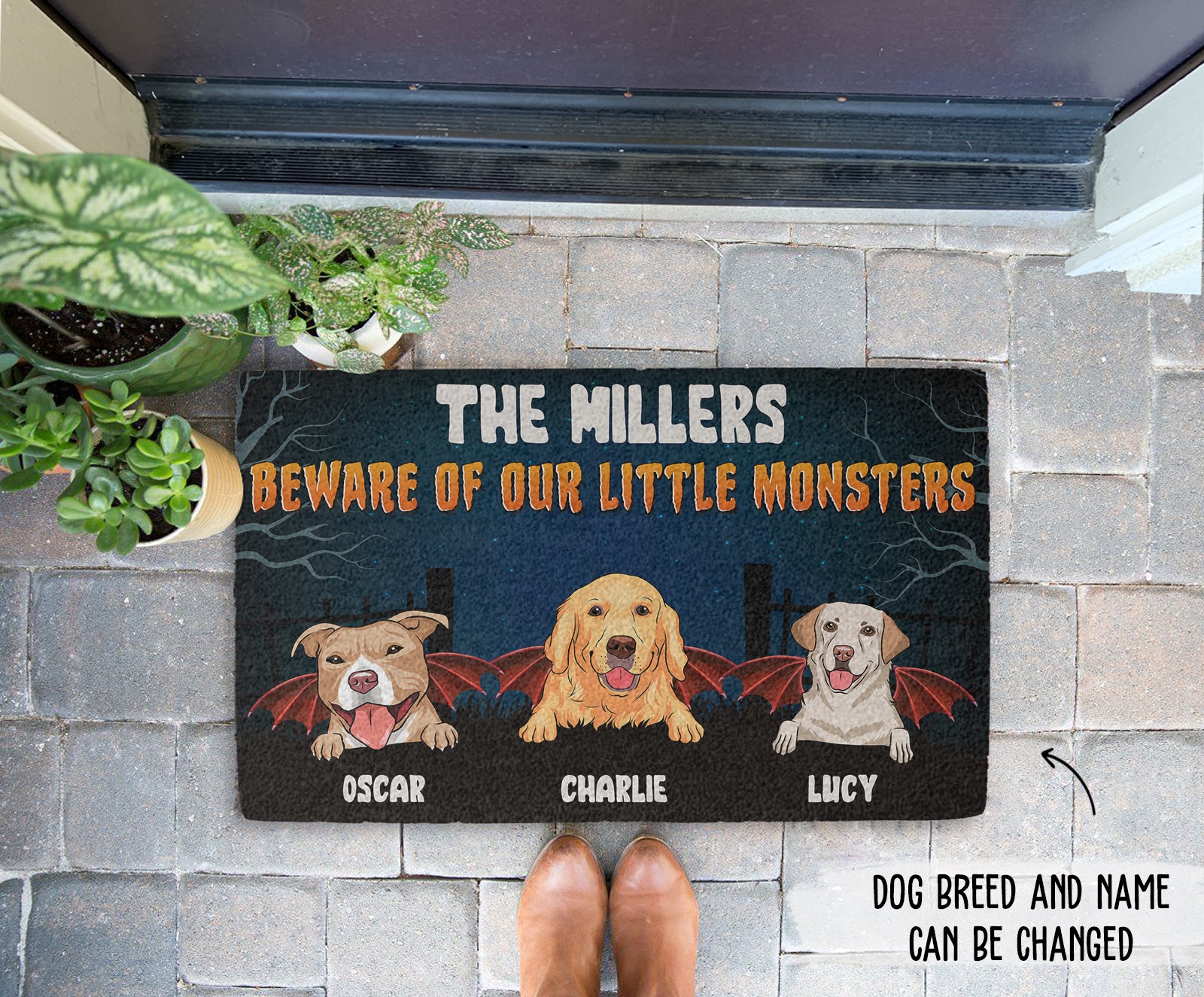 Little Monster - Customizable Personalized Dog Picture Doormat for Pet Lovers