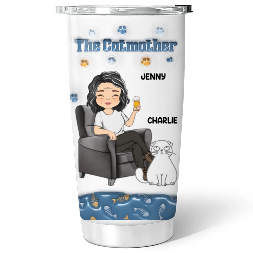 The Catmother Version 2 - Personalized Custom 3D Inflated Effect 20oz Stainless Steel Tumbler for All Occasions