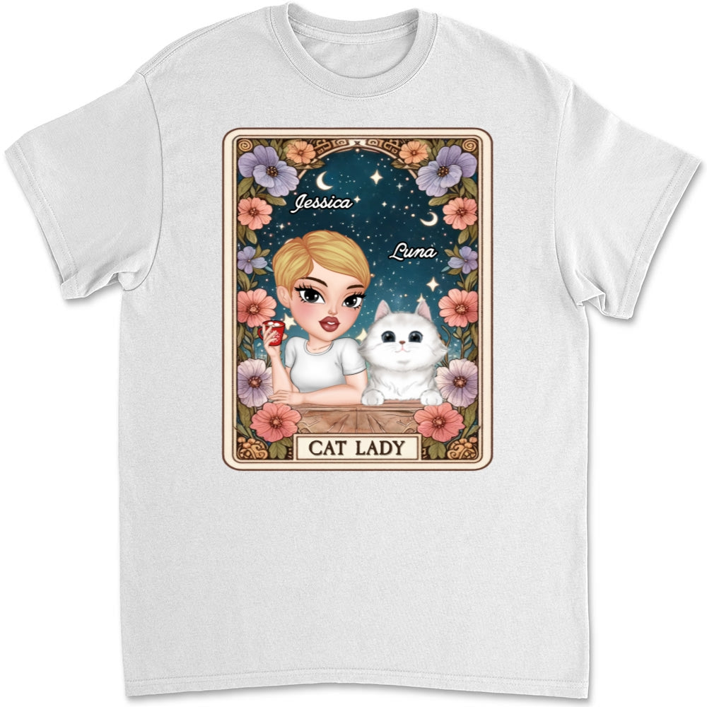 Unique Cat Lady Tarot Personalized Custom Unisex 5.3 oz T-Shirt