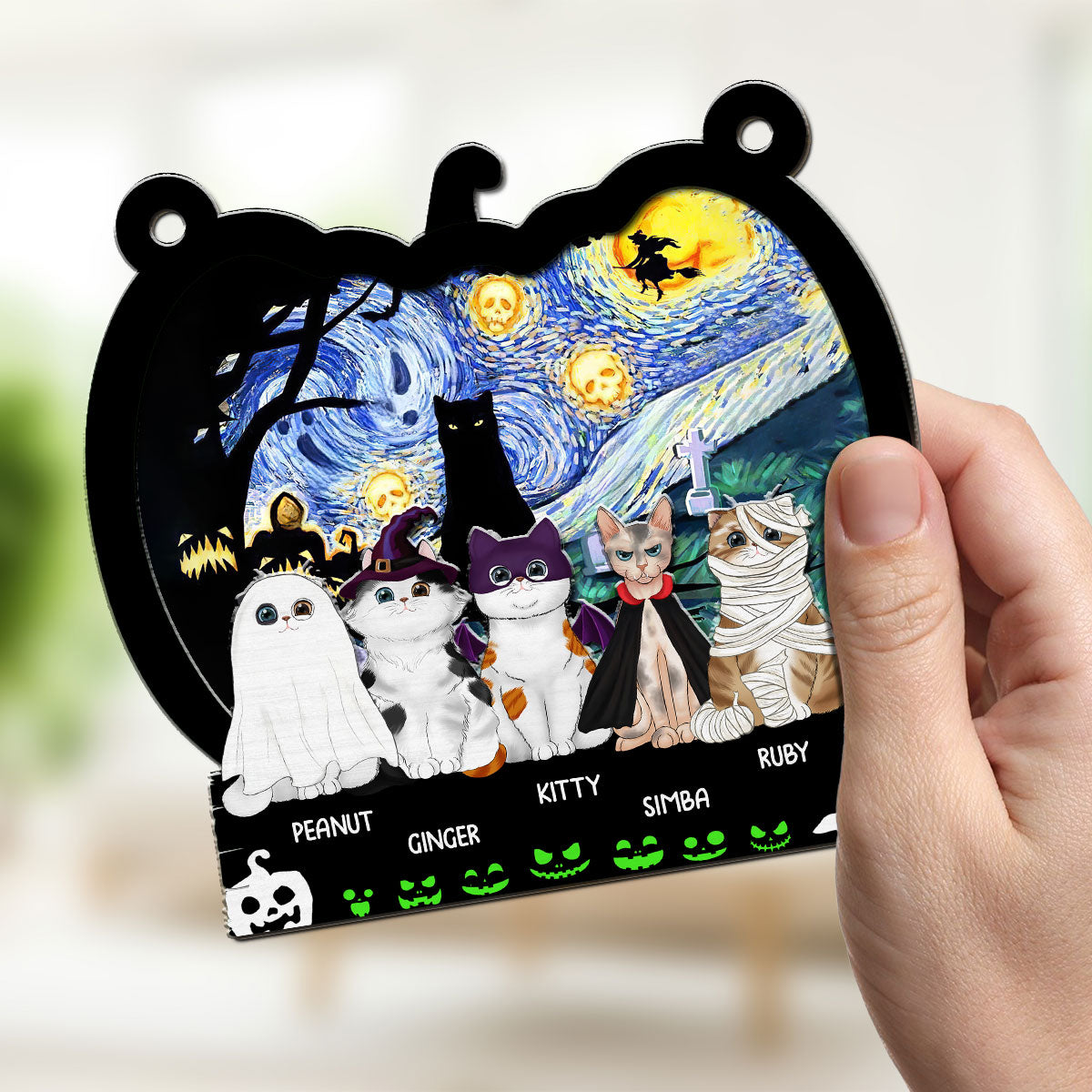 Cats Witch - Exquisitely Personalized Custom Acrylic Suncatcher for Home Decor