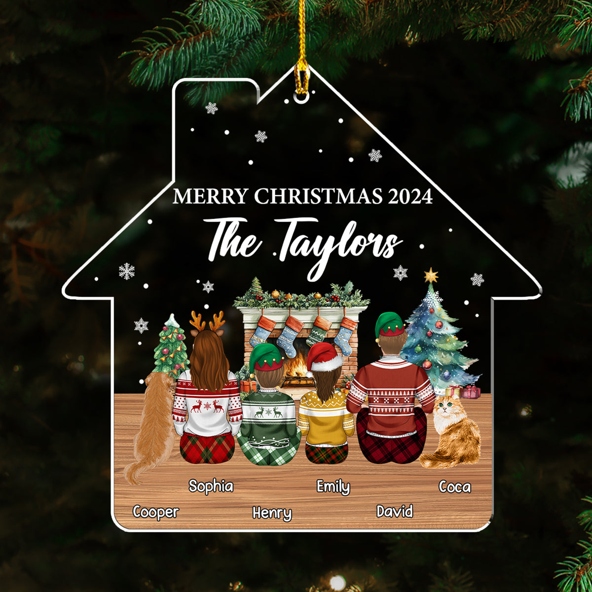 Customizable Family Reunion Christmas Personalized Acrylic Ornament