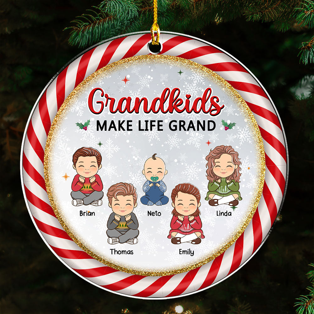Make Life Grand - Customizable Personalized Acrylic Christmas Ornament (4' Diameter, 0.2' Thickness)