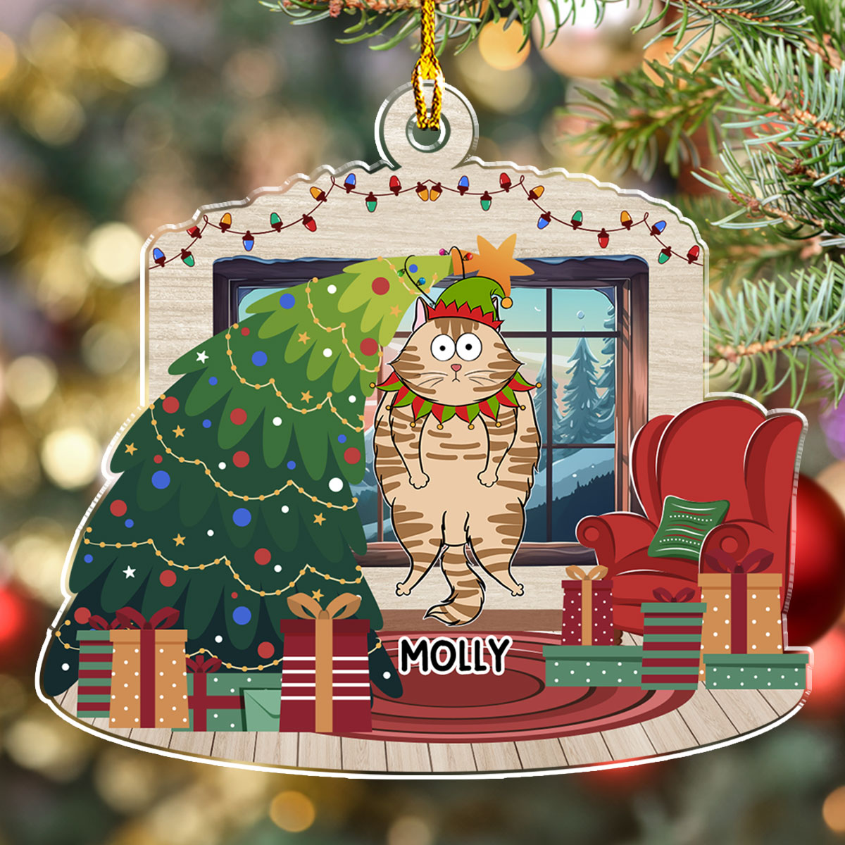 Personalized Custom Christmas Tree Falling Acrylic Ornament for Unforgettable Memories