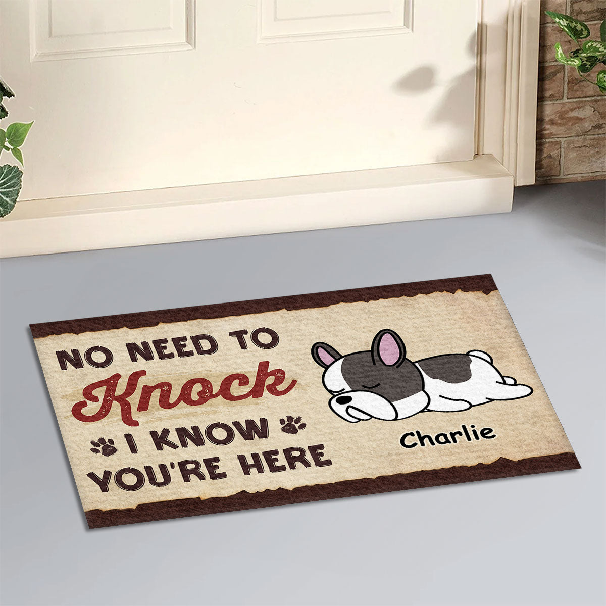 I Know You Are Here - Personalized Custom Pet Lover Doormat with Cat or Dog Picture