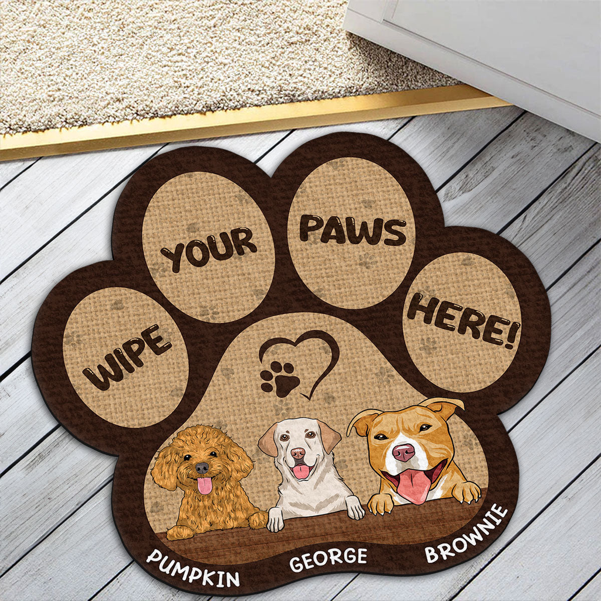 Personalized Custom Pet Doormat - Wipe Your Paws Here